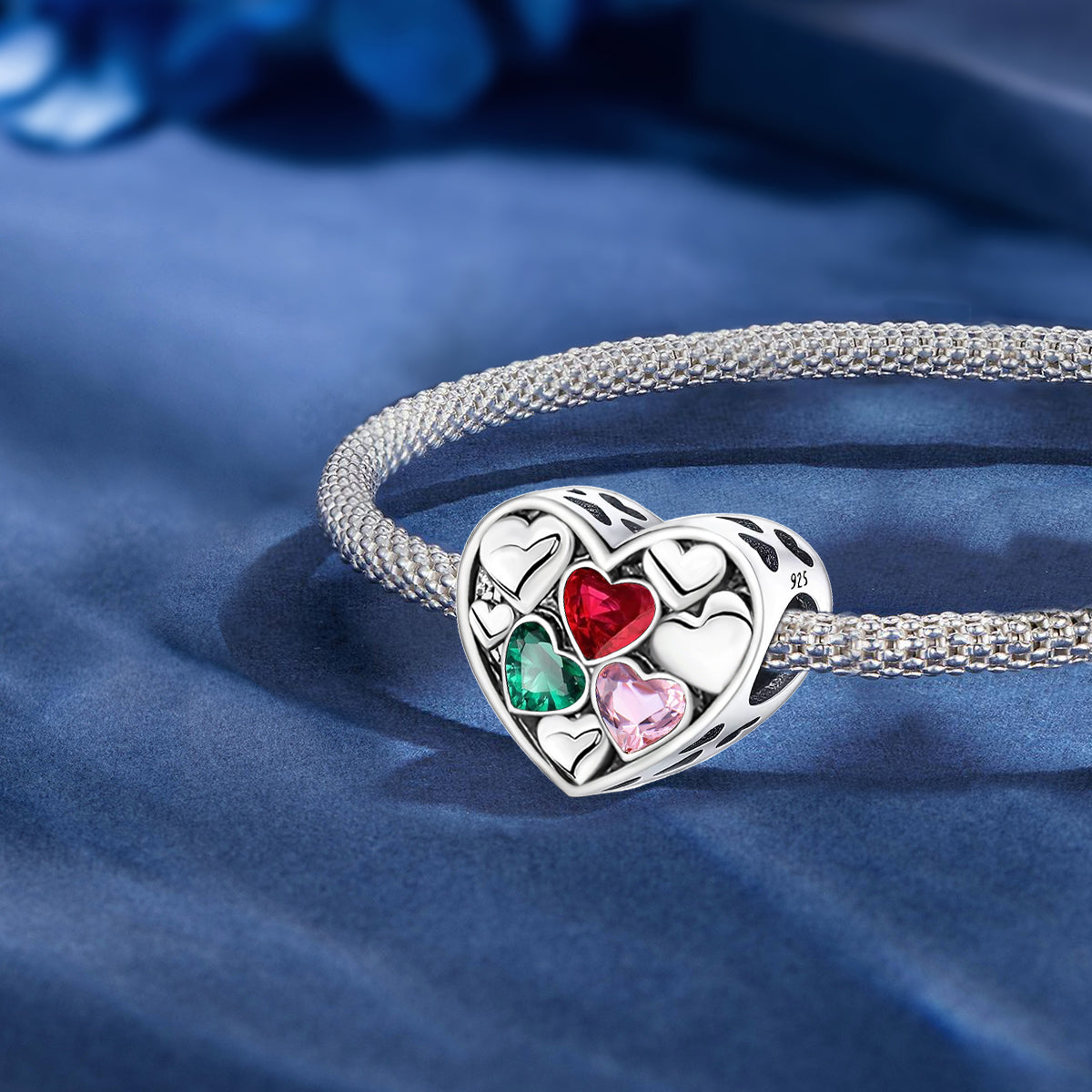 925 Sterling silver heart  charm bead