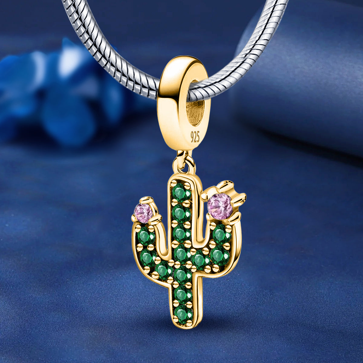 925 Sterling silver cactus bead