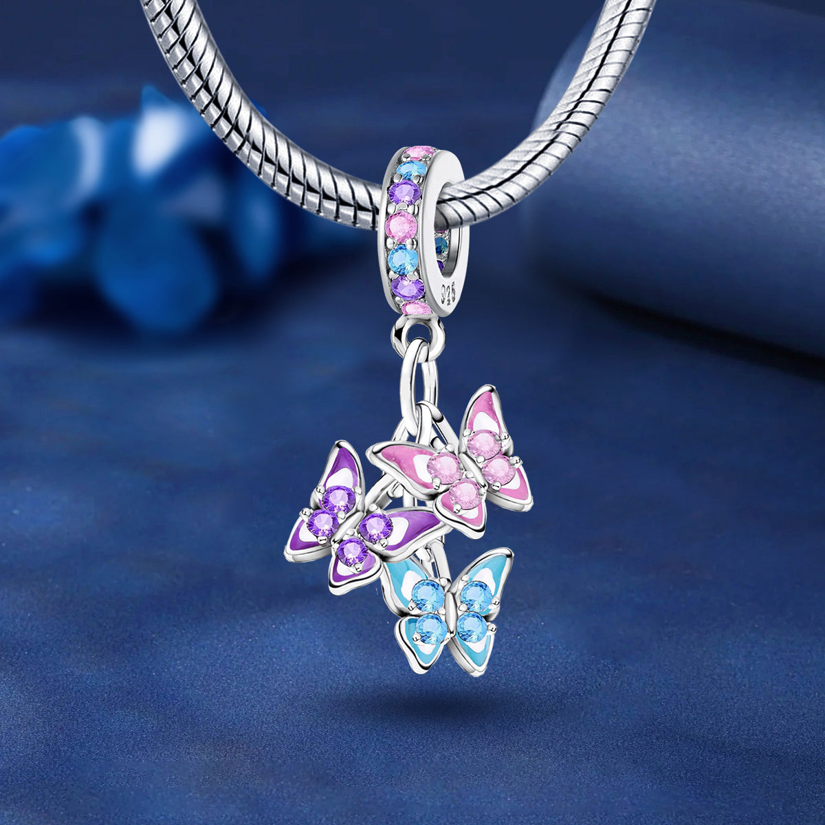 925 Sterling silver butterfly charm bead