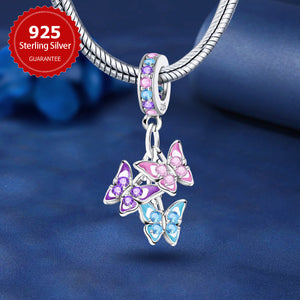 925 Sterling silver butterfly charm bead