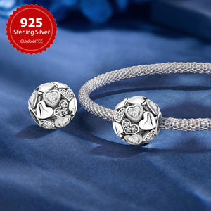 925 Sterling silver heart  charm bead