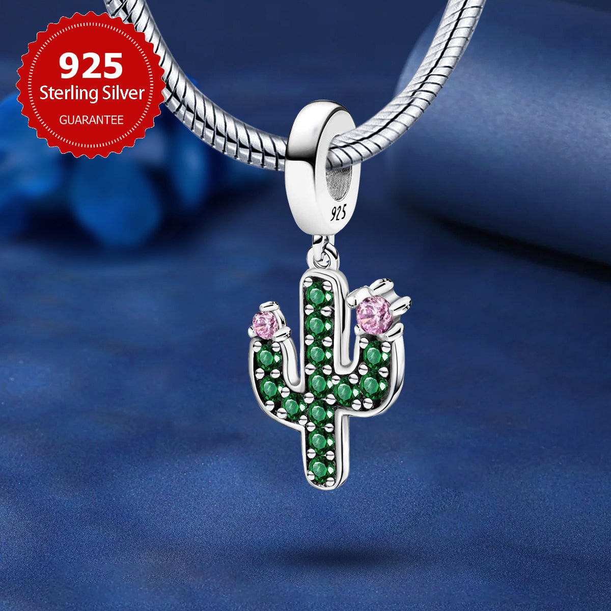 925 Sterling silver cactus bead