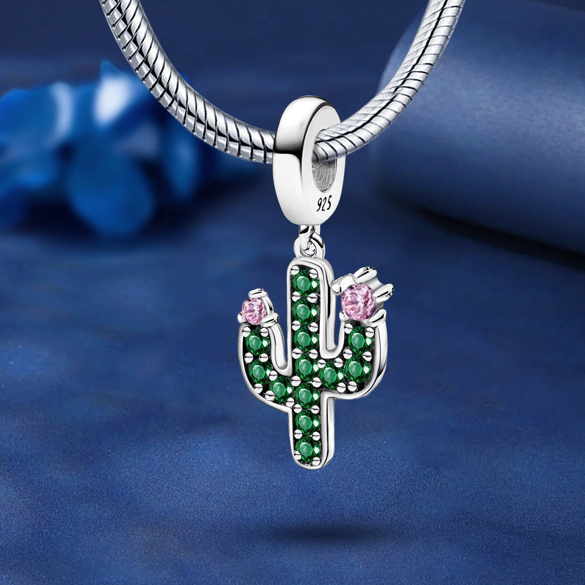 925 Sterling silver cactus bead
