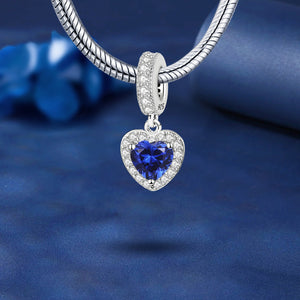 925 Sterling silver heart  charm bead