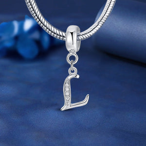 925 Sterling silver letter charm bead