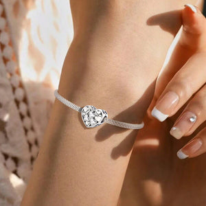 Bulb Black and White Zirconia Heart-Shaped Beads | Couple Jewelry