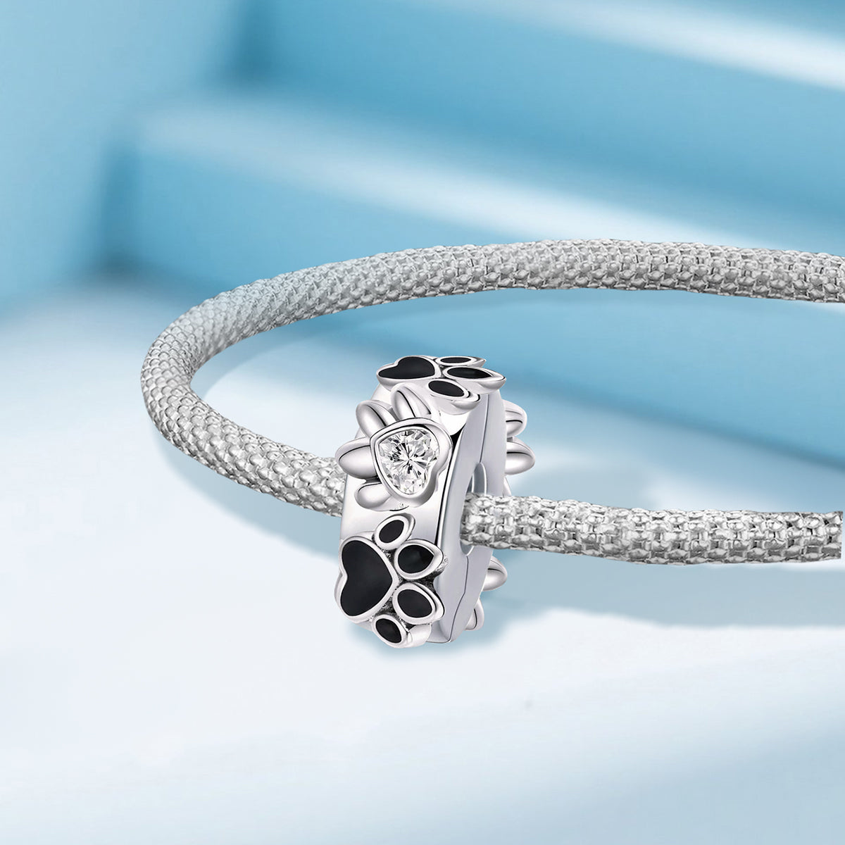 925 Sterling silver rose charm bead