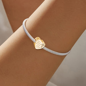 925 Sterling silver heart  charm bead
