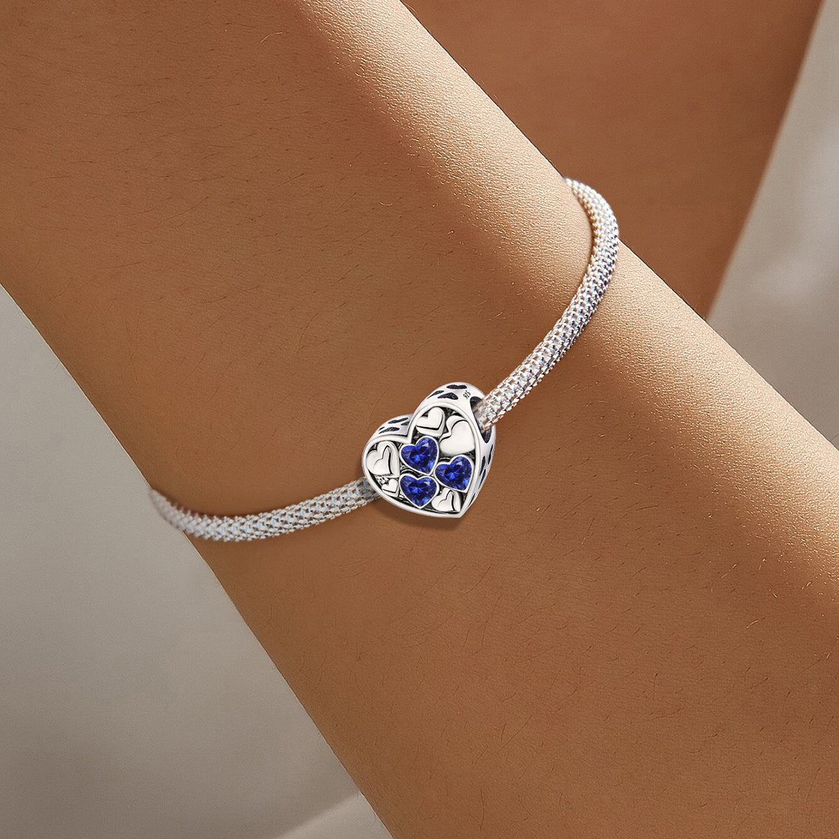 925 Sterling silver heart  charm bead