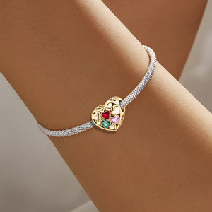 Heart-to-Heart Beads | Gold Base + Colored Zirconia