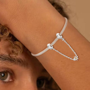 Leaf and Daisy Safety Chain (with Rubber Ring) | Blackened Deep Golden Zircon