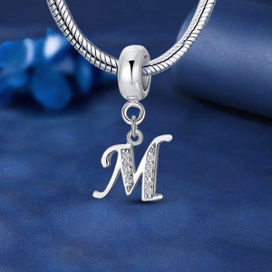 925 Sterling silver letter charm bead