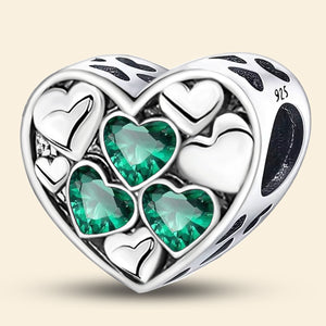 925 Sterling silver heart  charm bead