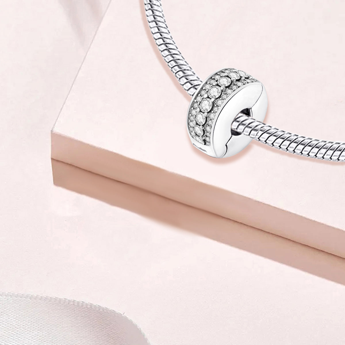 925 Sterling silver round  charm bead