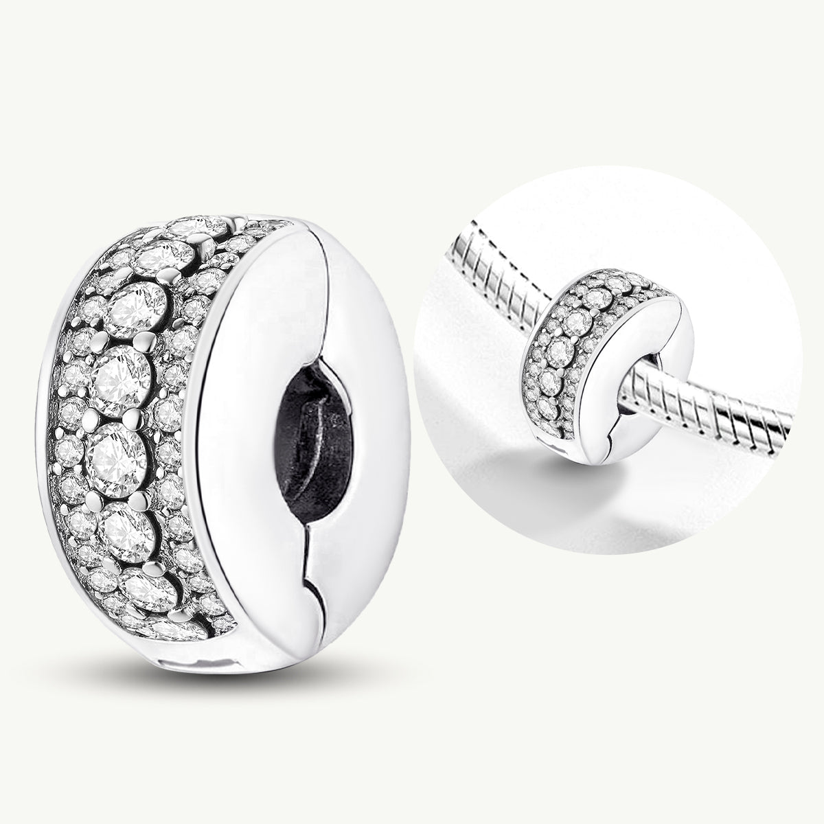 925 Sterling silver round  charm bead