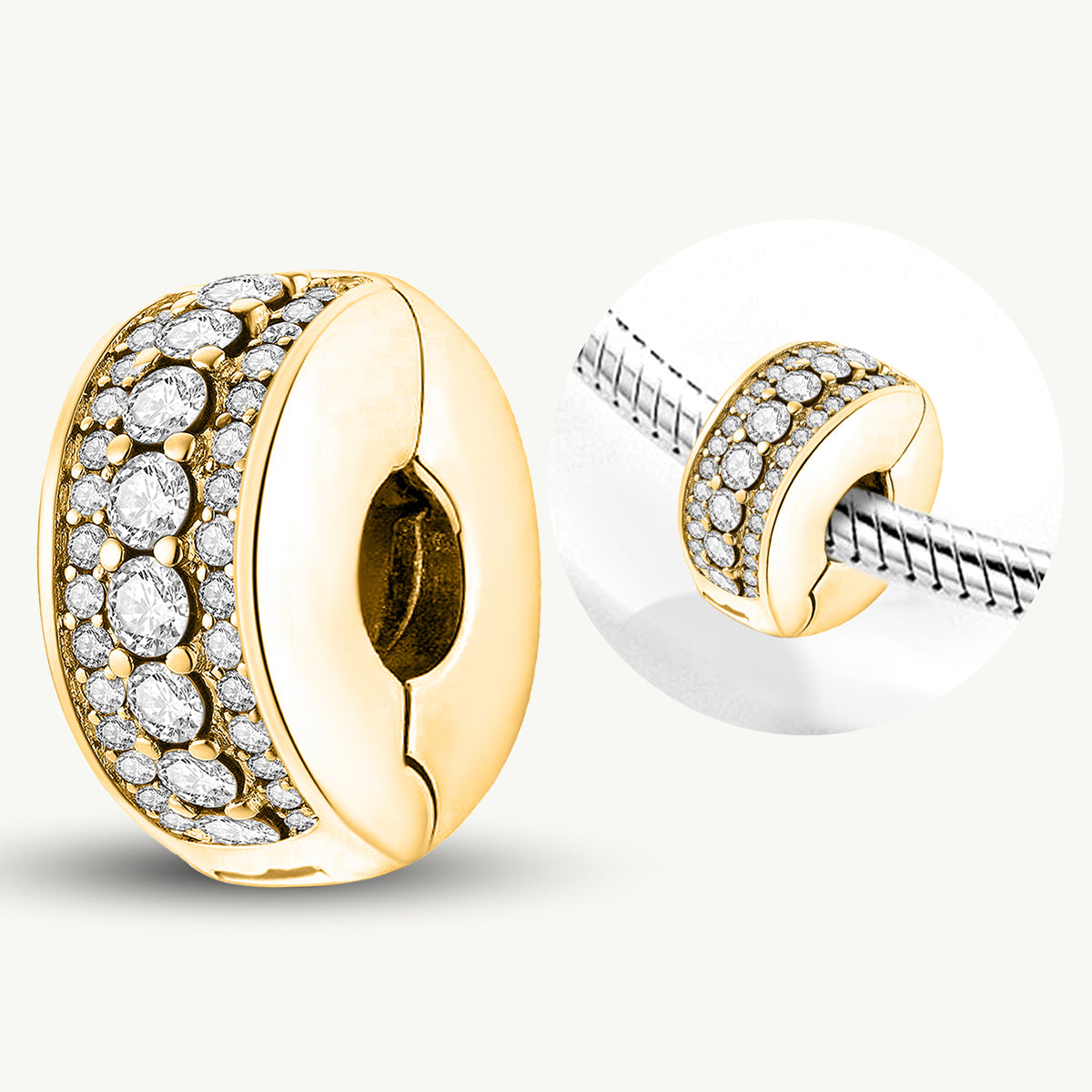 925 Sterling silver round  charm bead