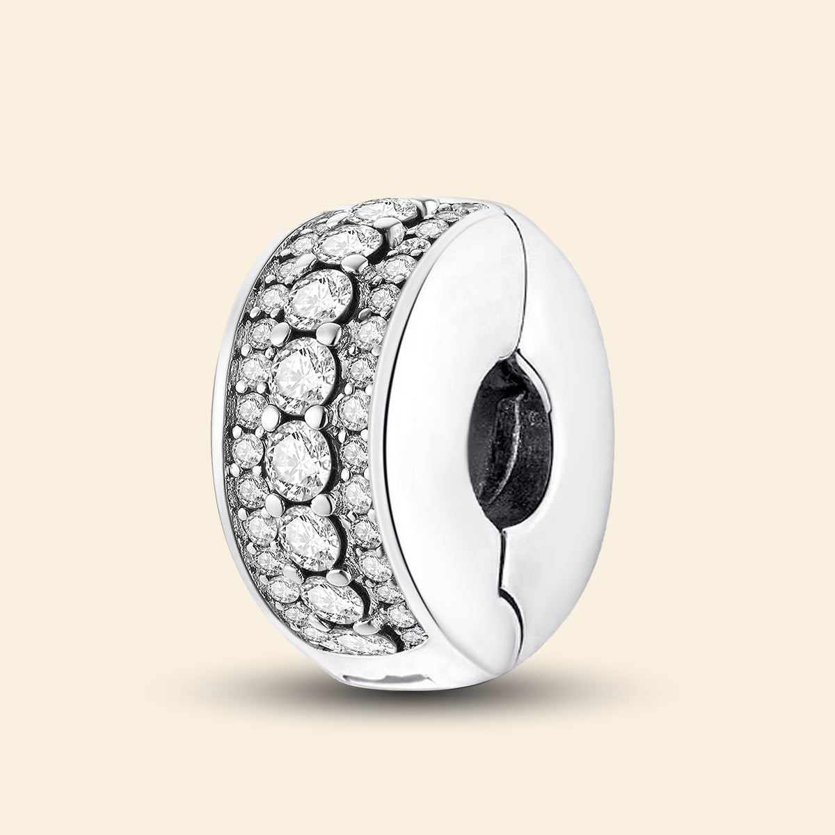 925 Sterling silver round  charm bead