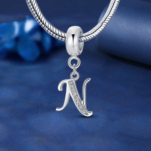 925 Sterling silver letter charm bead