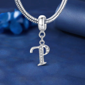 925 Sterling silver letter charm bead