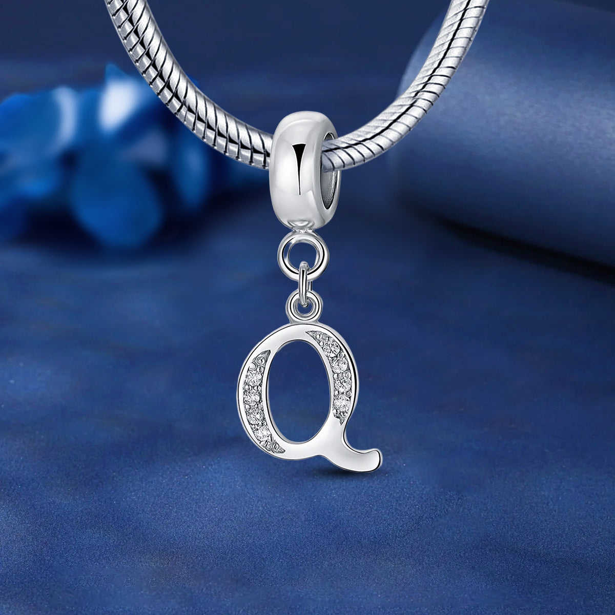 925 Sterling silver letter charm bead