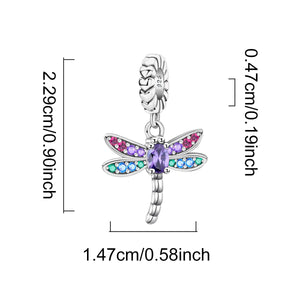925 Sterling silver dragonfly charm bead