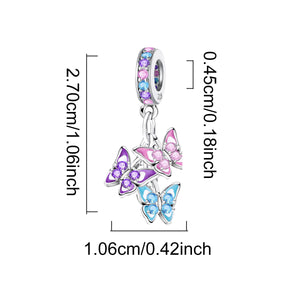 925 Sterling silver butterfly charm bead