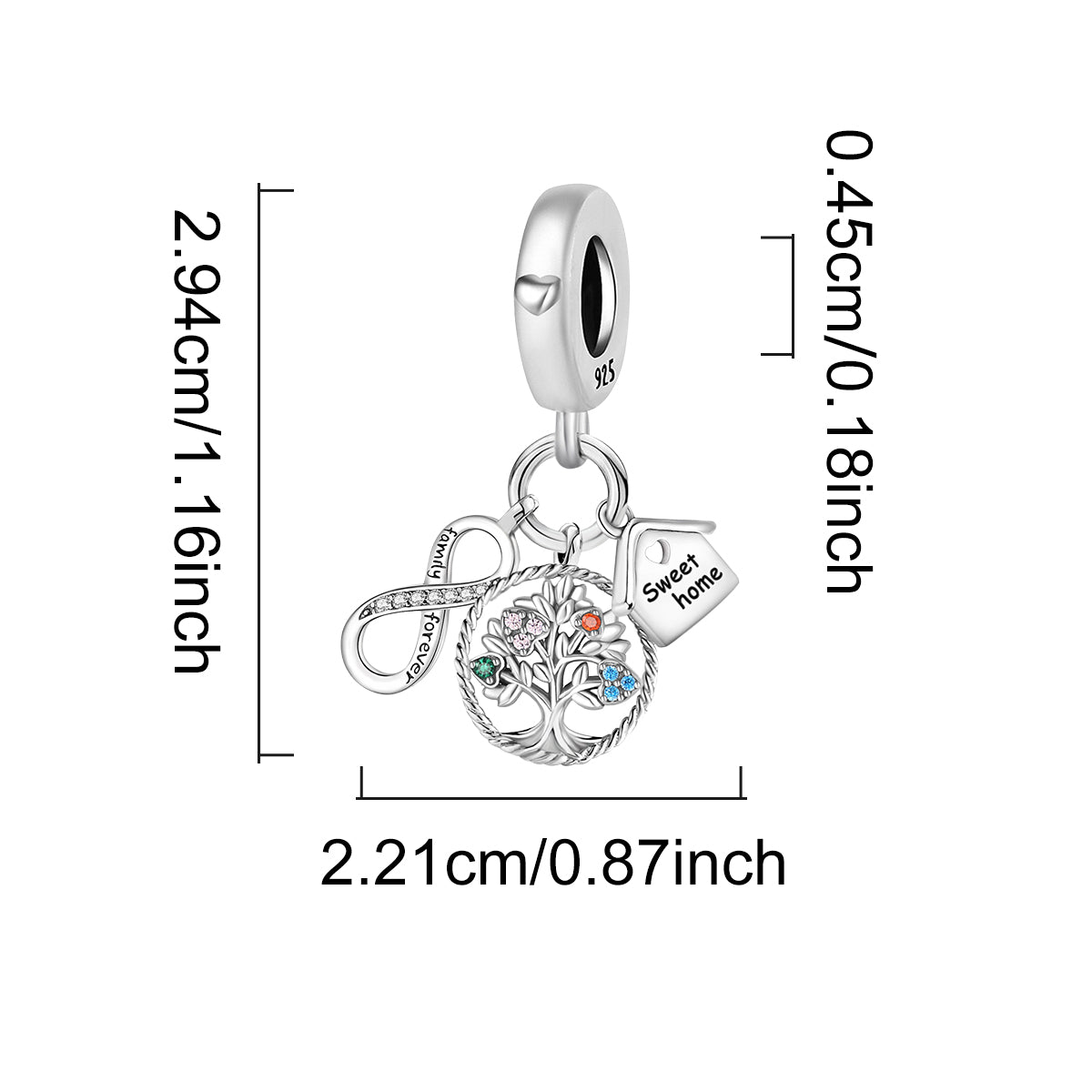 925 Sterling silver charm bead