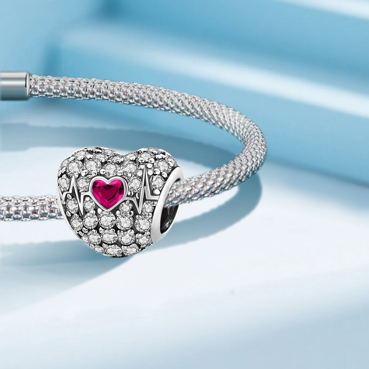 925 Sterling silver heart charm bead