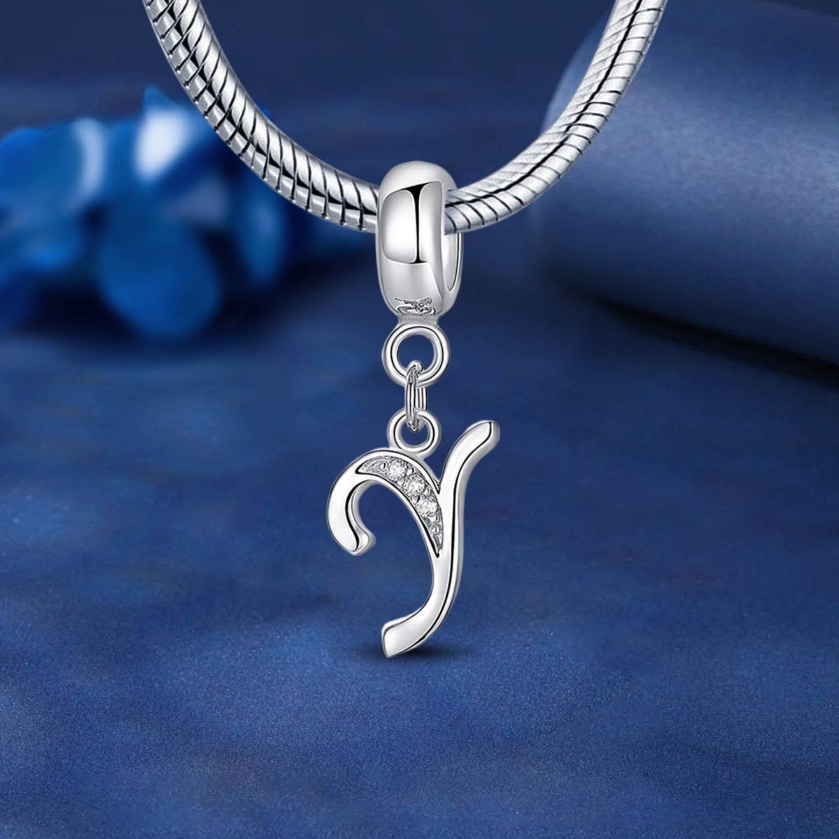 925 Sterling silver letter charm bead