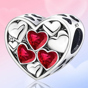 Heart-to-Heart Beads | Black Background + Dark Garnet Zircon