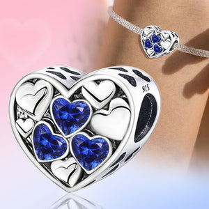 925 Sterling silver heart  charm bead