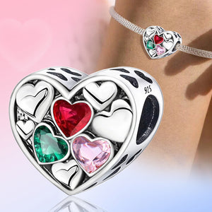 Black Bubble Zirconia Heart-Shaped Beads | Standard 4.48mm Hole Diameter