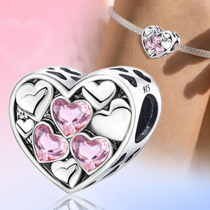 **Black and Pink Heart-Shaped Beads | Couple Jewelry | 4.48mm Standard Aperture**