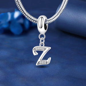 925 Sterling silver letter charm bead